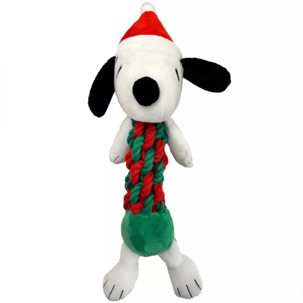 Holiday Peanuts Snoopy Rope Body Dog Toy NWT